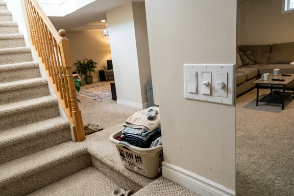 Three basement dimmers controlling separate lighting zones